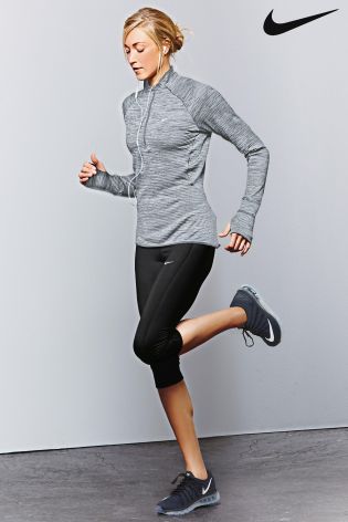 Grey Nike Run Element Half Zip Top